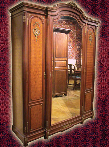 Louis XVI c. 1920 Mahogany Inlay Armoire